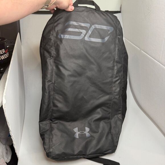 Under Armour Sport SC Duffel Backpack Bag Storm Black Gray 22" w/ Shoe Compart - Picture 6 of 16
